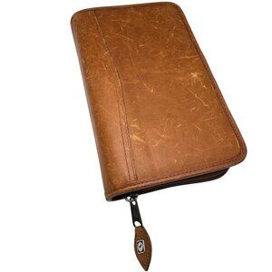 Day-Timer Faux Leather 6-Ring Binder Portable Sz 3 3/4" X 6 3/4" Brown